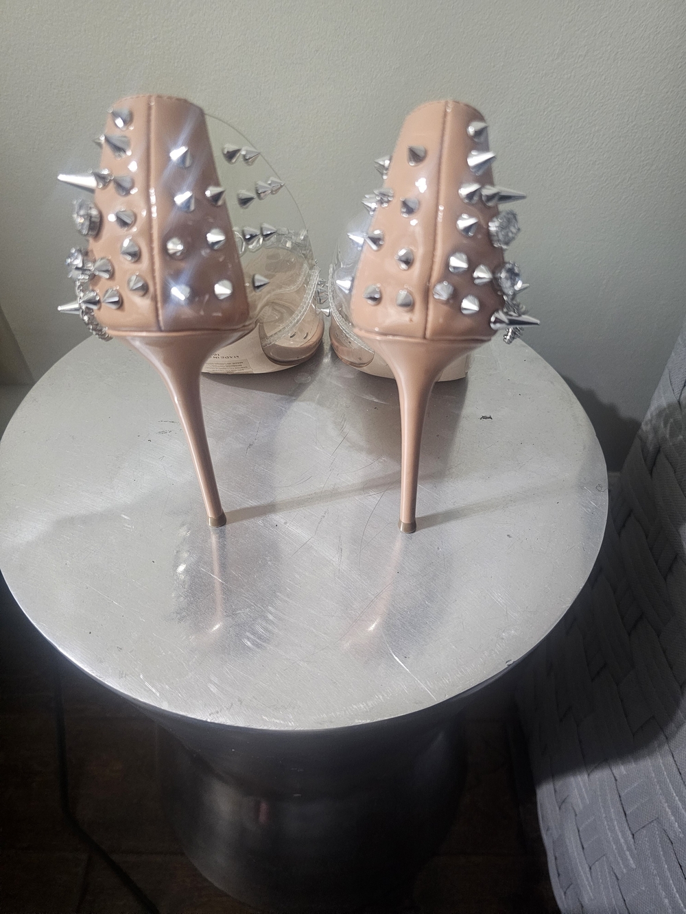 Steve Madden Embellished Clear Pointed-Toe Pumps – Size 10 - Picture 4 of 7